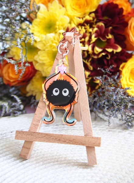 Soot Yokai Acrylic Keychain | Anime Keychain | Rainbow Pendant |