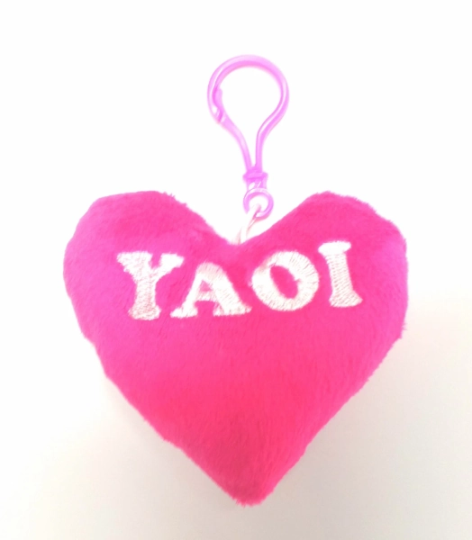Yaoi bag charm plush, ita bag tag heart Keychain,  Plushie Keychain Custom Embroidery Valentine
