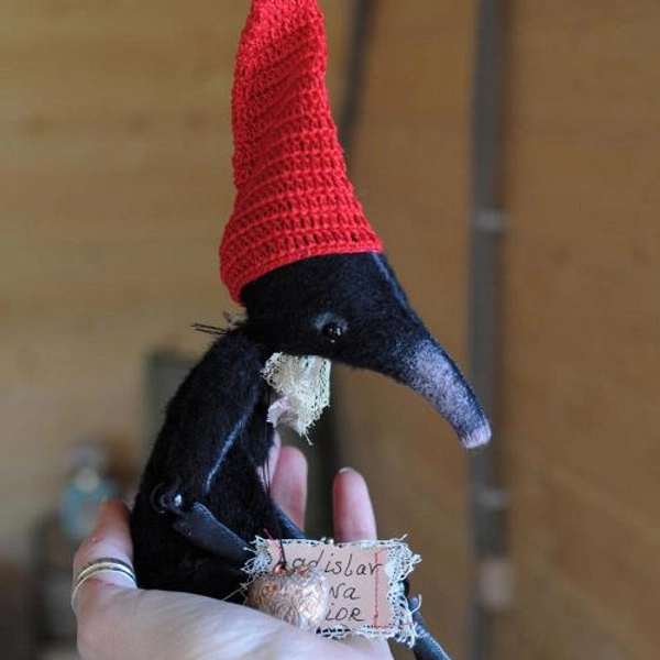 Black Mouse rat by RatBerry, Creepy art doll animal