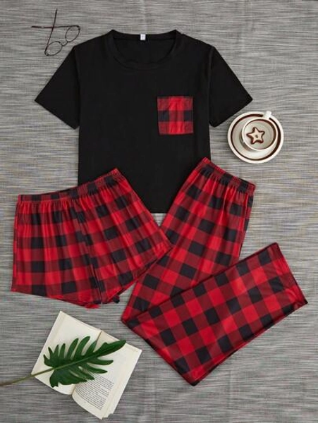 Women's Plaid Pajama Set Bridallingerie