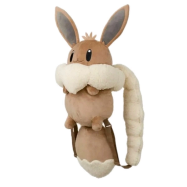 Pokemon Center Eevee Fluffy Plush Button Penny Backpack stuffed toy Limited new