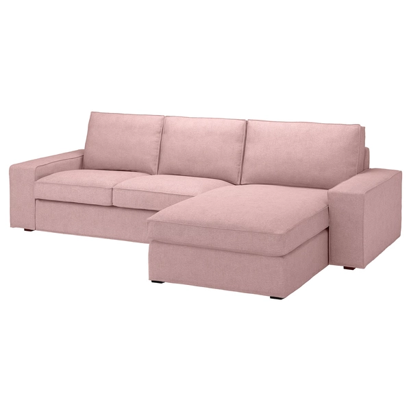 KIVIK 3-seat sofa with chaise longue - Gunnared light brown-pink