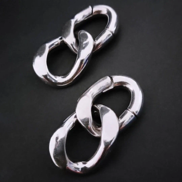 SILVERCOLORED CHAIN EARWEIGHTS ab 25 Euro *best gift idea for man woman all genders alternative punk witchy girls*