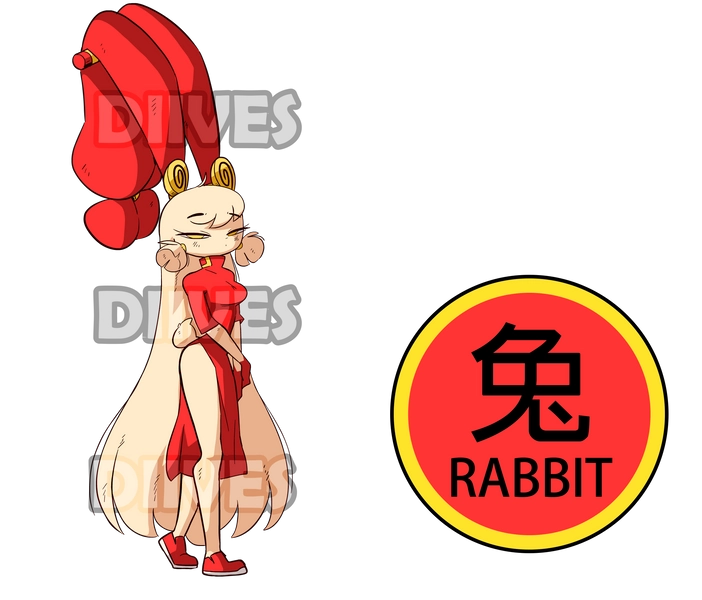 Miantiao Rabbit Zodiac Standee by Diives solo comm