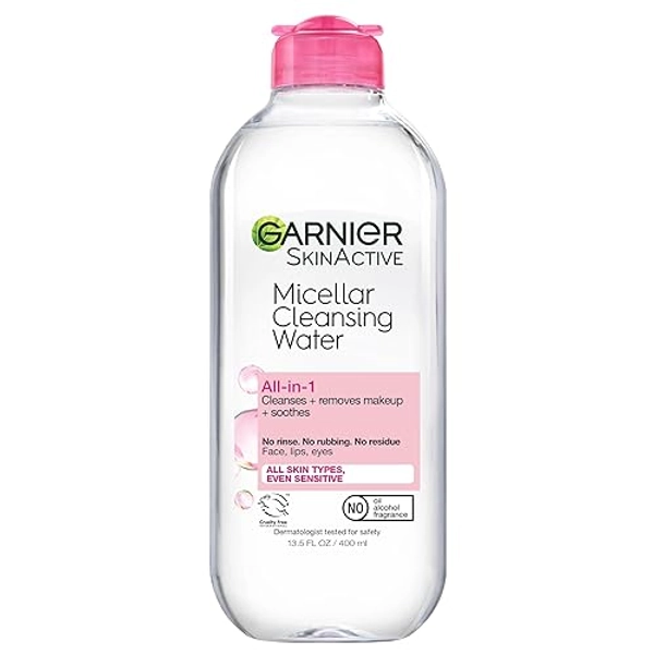 Garnier Micellar Water, Hydrating Facial Cleanser & Makeup Remover, Suitable for Sensitive Skin, Vegan, Cruelty Free, 13.5 Fl Oz (400mL), 1 Count - 13.5 Fl Oz (Pack of 1)