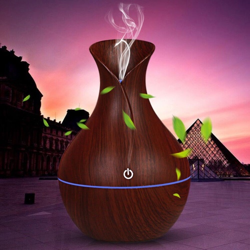 LED Ultrasonic Aroma Humidifier Essential Oil Diffuser - Dark
