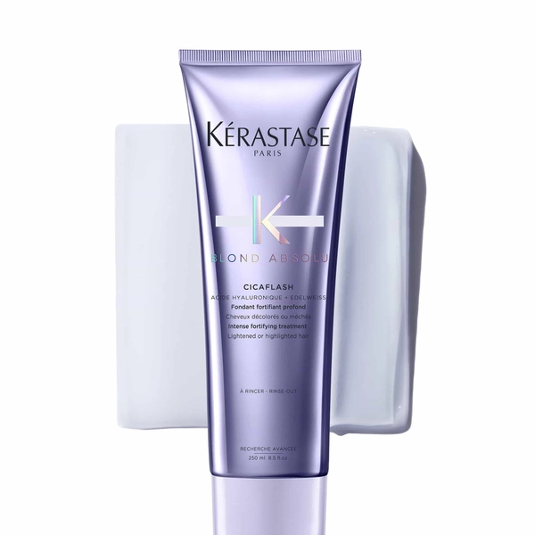 KÉRASTASE Cicaflash | Acondicionador para cabello rubio dañado o sensibilizado, repara e hidrata intensivamente el cabello | Con Ácido hialurónico Y Flor de Edelweiss | 250ml