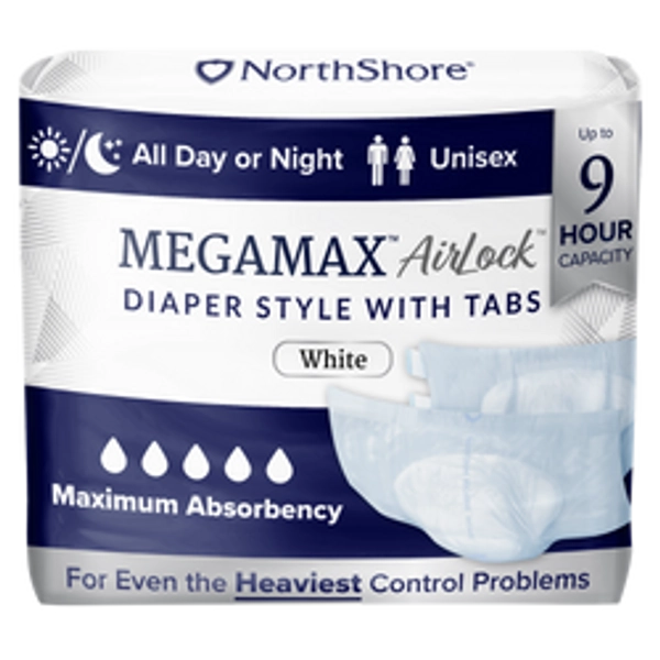 NorthShore MegaMax AirLock 9-Hour Breathable Diaper Style Briefs