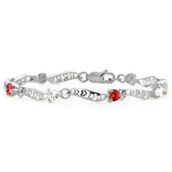 Embedded Hearts 1-8 Stones Bracelet