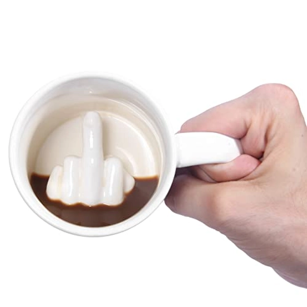 Original Up Yours Mug, Middle Finger Mug, Novelty Mug, Funny Mug, Coffee Mug, Practical Joke Mug - ThumbsUp!