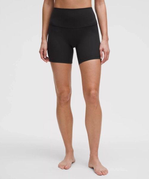 lululemon Align™ High-Rise Ribbed Short 6" - Black - 0