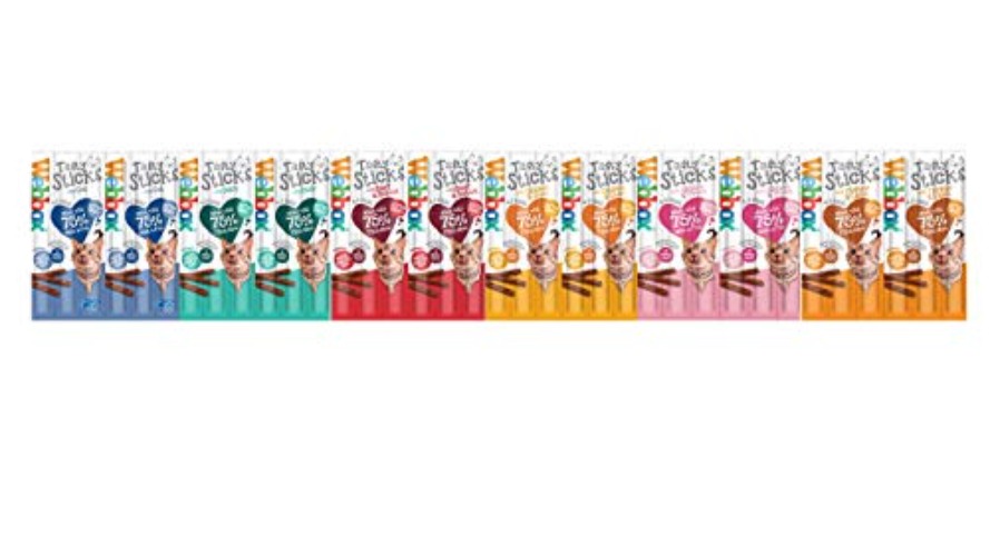 Webbox *New Cats Delight Tasty Sticks Chews Treats Variety Pack 12 x 6 (72 Sticks)