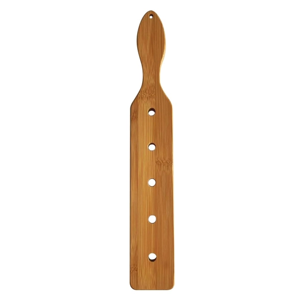 Anjuer 35,5 cm bamboe peddel lichte duurzame gladde peddel met luchtstroomgaten onafgewerkt houten peddel