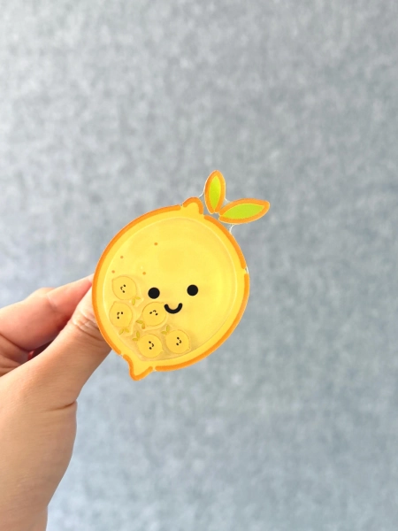 Cartoon Lemon Shaker Phone Grip, Cute Phone Grip, Phone Charm Stand, Adorable Phone Grip Holder, Kindle Grip, Finger Grip, Birthday Gifts
