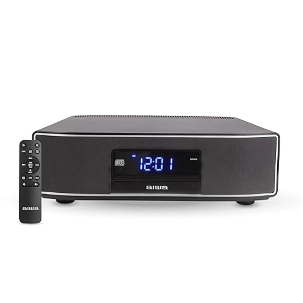 AIWA Exos Home Speaker, Premium 30W RMS Sound System with CD Player, Bluetooth Connectivity, FM Radio, Optical Digital Input, Dual 1β Tweeters + Dual 2β Bass Units, IR Remote Control