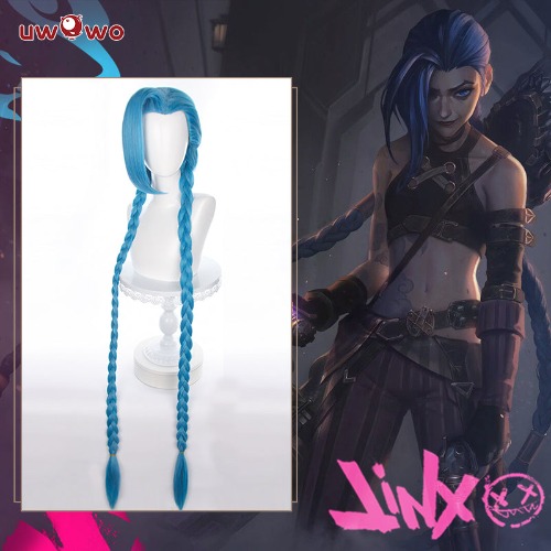 【Pre-sale】Uwowo Game  League of Legends LOL Arcane Jinx Cosplay Wig Jinx wig Long Blue Hair