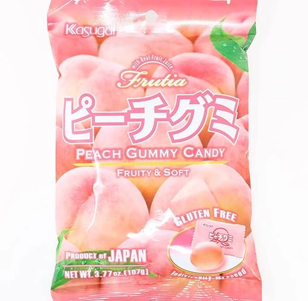 Kasugai Gummy Candies with White Peach Juice - 4.76 Oz