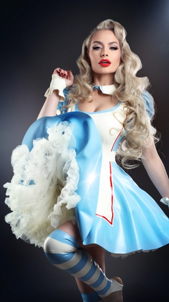 Full Outfit Latex Alice in Wonderland inspired