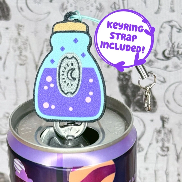 Potion Bottle Soda Can Tab Opener with Keychain strap
