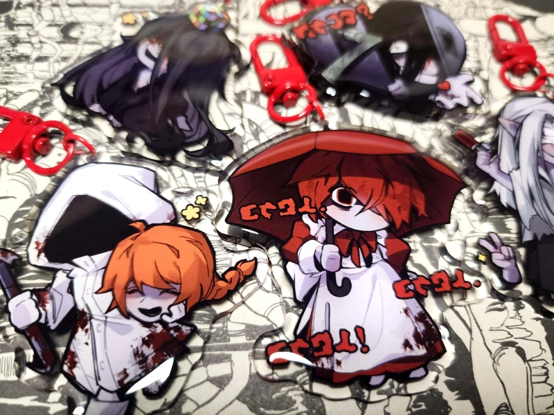 PREORDER Homicipher Acrylic Charms | Mr. Scarletella, Mr. Crawling, Mr. Silvair, Mr. Chopped, Adami, Mr. Gap