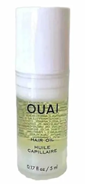 OUAI Hair Oil - Hair Heat Protectant Oil for Frizz Control - Adds Hair Shine and Smooths Split Ends - Color Safe Formula - Paraben, Phthalate and Sulfate Free (0.17 oz), Off White