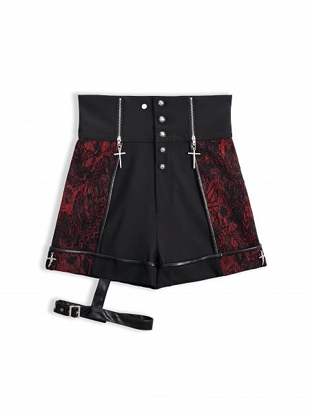 [$38.00]Ouji Lolita Fashion Cross Charms Vampire Shorts with Leg Loop