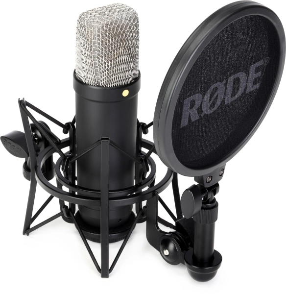 Rode NT1 Signature Series Condenser Microphone with SM6 Shockmount and Pop Filter - Black