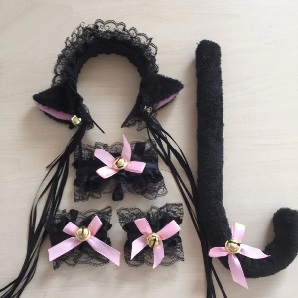 Black & Pink Kitten Set