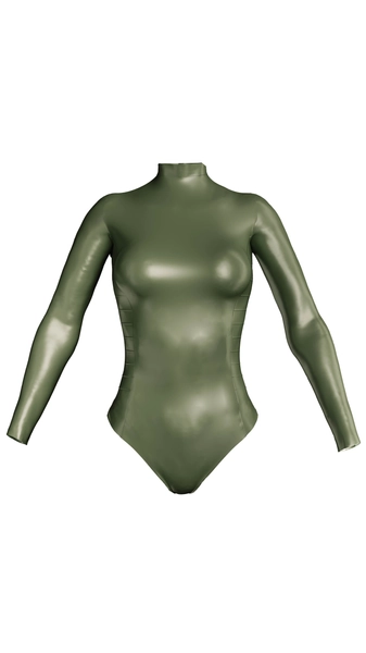Classic Biker Bodysuit Longsleeve – Olive | Pairadize