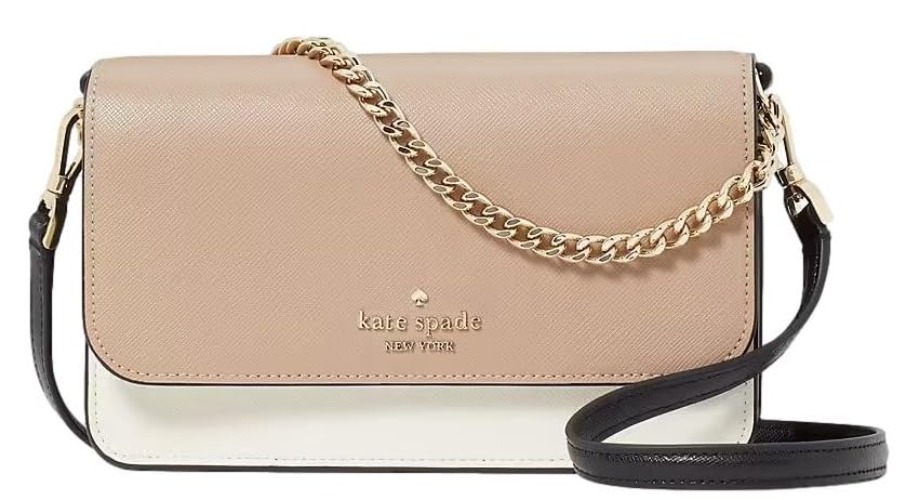 kate spade crossbody purse for women Madison SMALL flap crossbody - Toasted