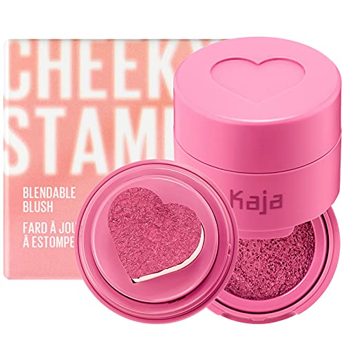 Kaja Blush - Cheeky Stamp | 7 Shades, Buildable & Blendable Shade with Heart-shaped Applicator, Rosy Finish, 04 Feisty, 0.17 Oz - 04 Feisty
