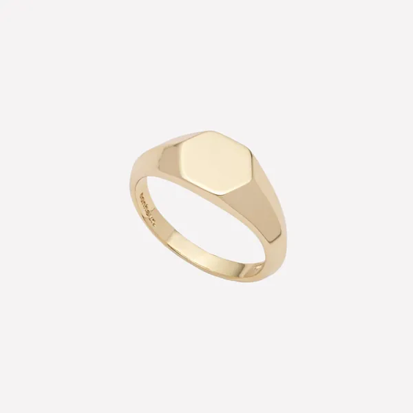 Mabel Blank Signet Ring - 18k Gold Plated / 7