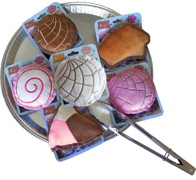 Cute Concha and other Pan Dulce Squeaky Dog Toys.