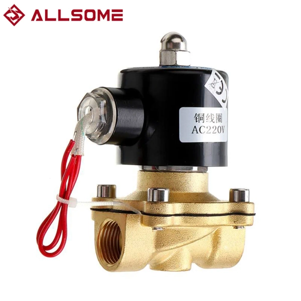 ALLSOME 1/2 3/4 1 Inch AC220V Electric Solenoid Valve Pneumatic Valve For Water Air Gas Brass  Air Valves Durable CJ010 - AliExpress 13