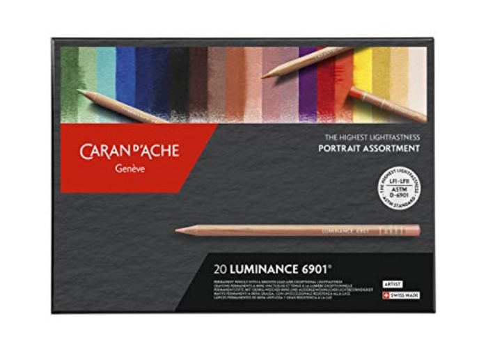 Caran d'Ache 6902 Lot de 20 crayons de couleur Luminance Portrait Multicolore 26 x 19 x 2 cm - Unique