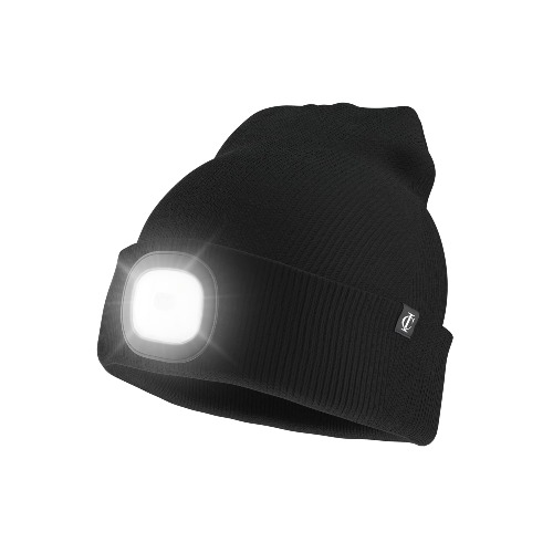 Idyllicomfort Led Lighted Beanie Hat,USB Rechargeable Hands Free Headlamp Cap, Unisex Winter Warmer Knit Hat with Light for Hiking Biking Camping Jogging, Gift for Men, Women, Teens