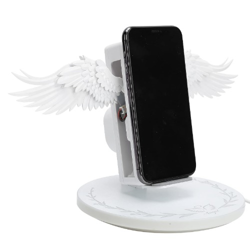 Wireless Charger,10W Angel Wing Style Wireless Fast Charging Stand,Multifunction Cordless Charging Stand for Mobile Phone Universal for Office Home