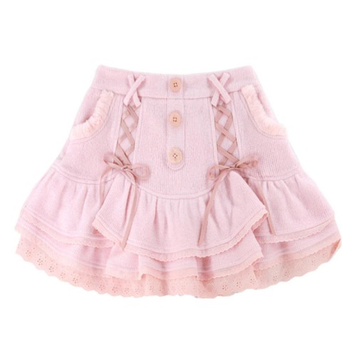 ZIERUCI Japanese Kawaii Lolita Mini Skirt Women Winter Lace Casual Elegant Sweet Female Skirt High Waist Bandage Korean Y2k Skirt 2022