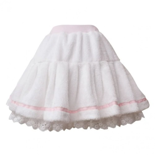 Luxylei Winter Plush Lolita Skirt Soft Warm Pleated Skirt Cute Ruffle Skirt Elastic Short Skirts Plush Pleated Skirt for Women Girls