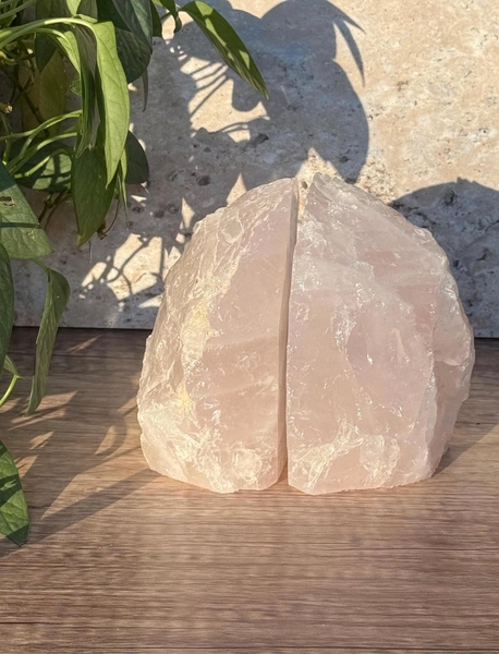 Rose Quartz Bookends