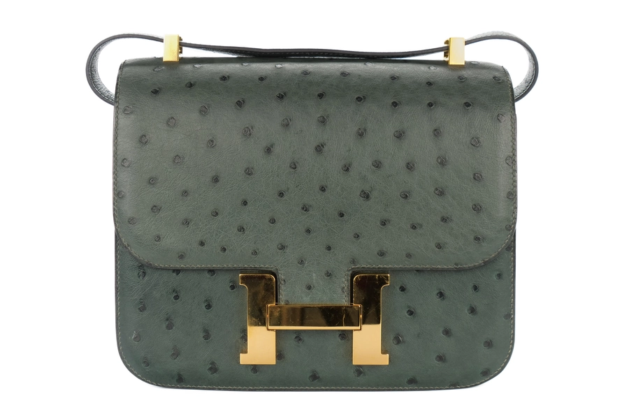 Hermès Constance 24 Vert Titien Ostrich Gold Hardware