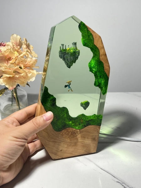 TOTK Resin Wood Night Light gift for game fans - Tabletop Decor, Birthday Gift, Master Sword Lamp, Resin Egg TLOZ BOTW, Father's Day Gifts