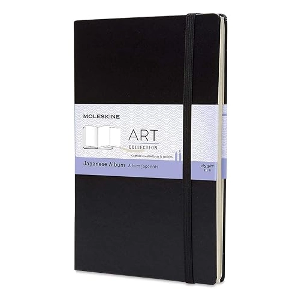 Moleskine Art Japanese Album, Hard Cover, Large (5" x 8.25") Plain/Blank, Black, 48 Pages