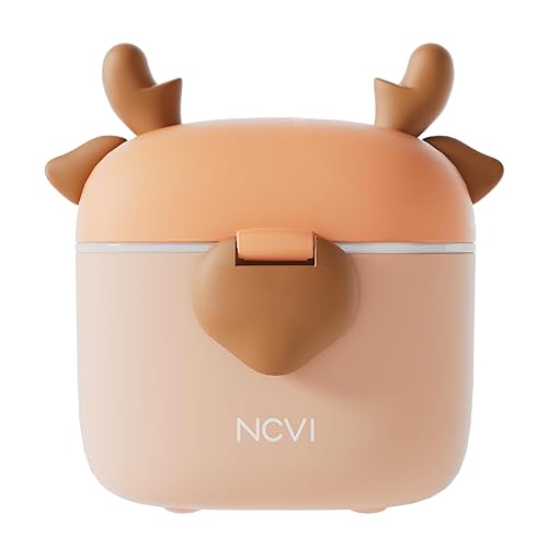 NCVI Baby Formula Dispenser On The Go, Formula Container to Go, Formula Holder for Travel, Outdoor Picnic with Baby Infant, Portable Container for Milk Powder, Snacks, Candy, Fruits (Brown Deer) - Brown - Deer