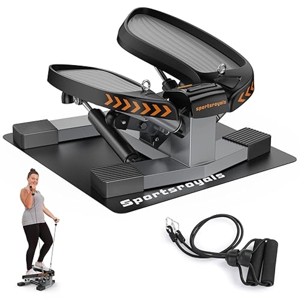 Sportsroyals Stair Stepper for Exercises-Twist/Mini Stepper with Resistance Bands and 330lbs Weight Capacity