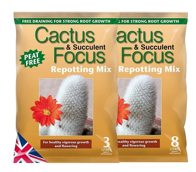 Cactus &amp; Succulent Focus Repotting Mix. 3 or 8 litre - Growth Technology