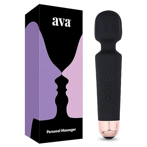 Ava Vibrator Wand [Sex Toys] Clit Stimulator Vibrators | Vibrator for Woman | Sex Toy | Gifts for Women | 20 Patterns & 8 Speeds of Pleasure | Quiet & Small | Adult Sex Toys -Standard - Black