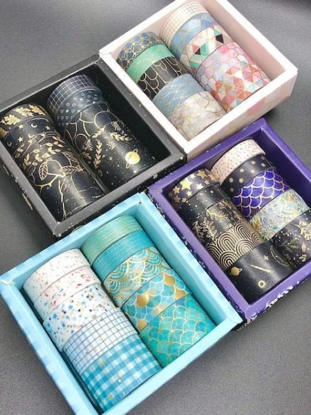 10 pcs set Gold Foil Washi Tape / Gold Foil Washi Tape set / Gold Washi Tape / Washi Tape Set / Gold