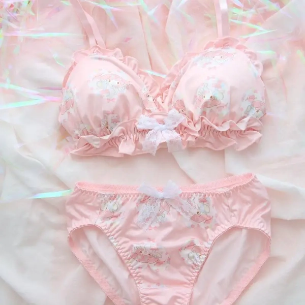 Melody Lingerie Set in Pastel Pink for Kawaii Cosplay Fun