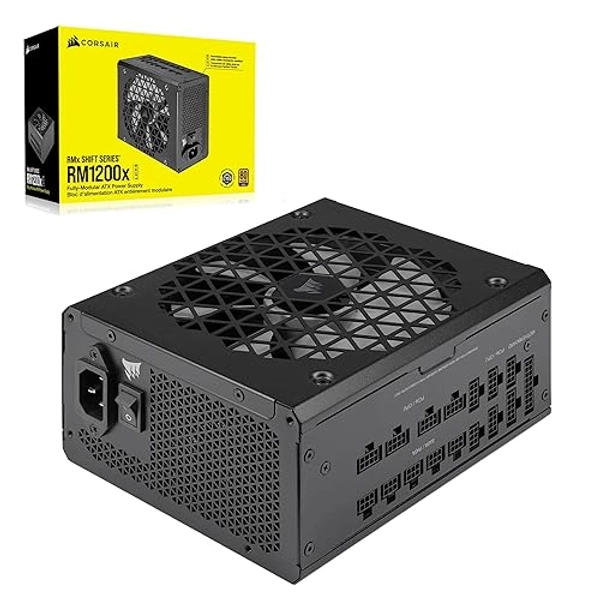Corsair RM1200x Shift Fully Modular ATX Power Supply - Modular Side Interface - ATX 3.0 & PCIe 5.0 Compliant - Zero RPM Fan Mode - 105°C-Rated Capacitors - 80 Plus Gold Efficiency - Black - RMx Shift (ATX 3.0 & PCIe 5.0) - 1200W